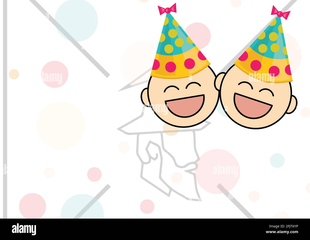Image numérique des icônes de chapeaux de fête de bébé contre père noël sur fond blanc Banque D'Images