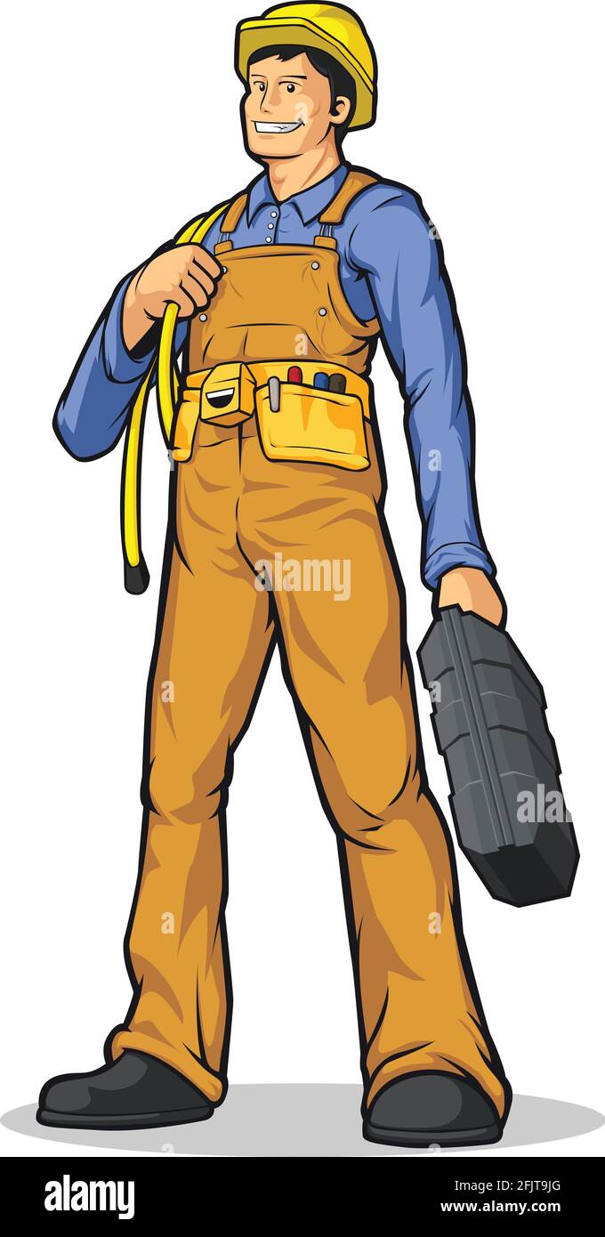 Dessin vectoriel de la boîte à outils de maintien pour travailleurs de la construction industrielle Illustration de Vecteur