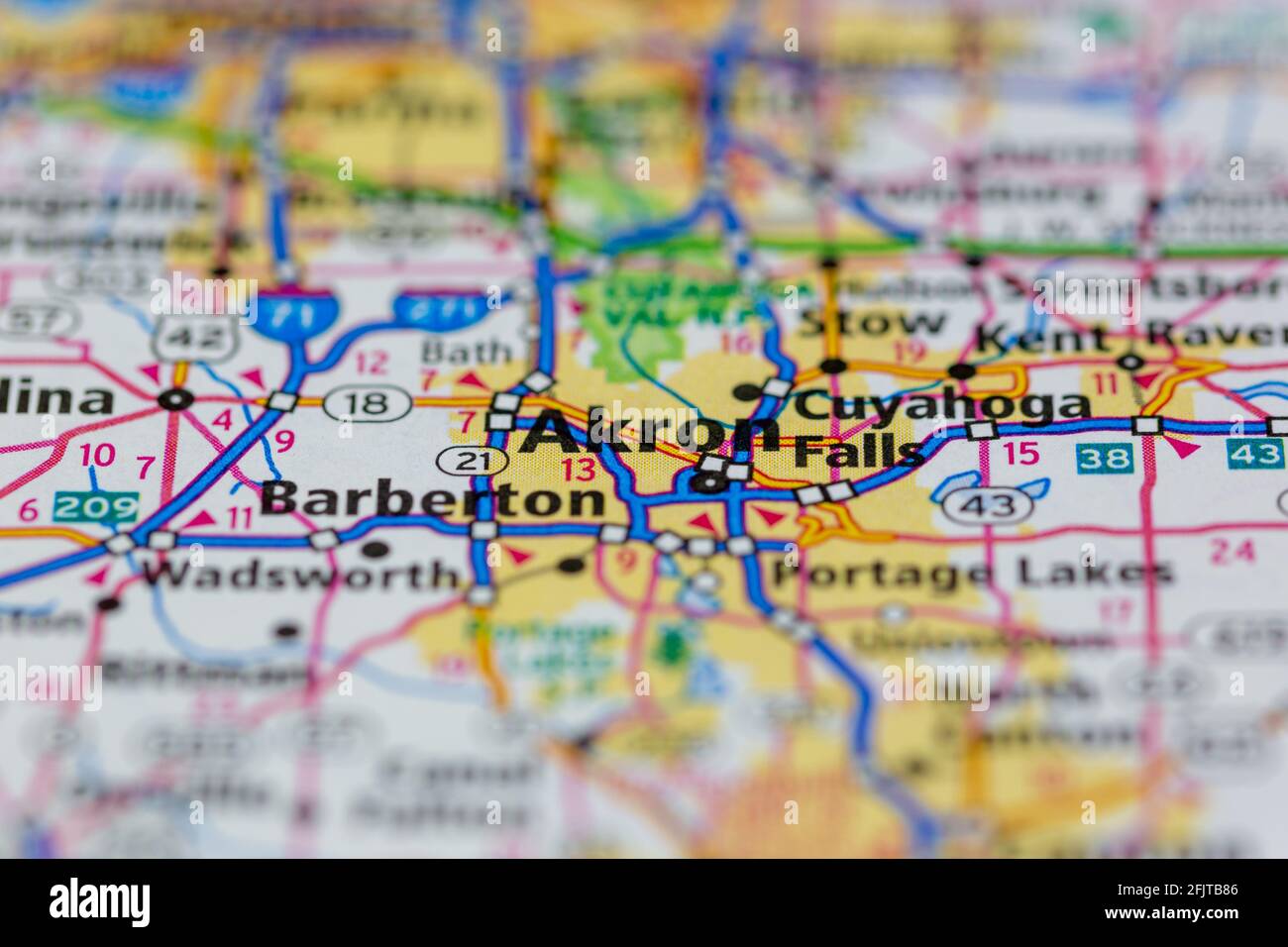 Akron sur une carte Banque de photographies et d’images à haute