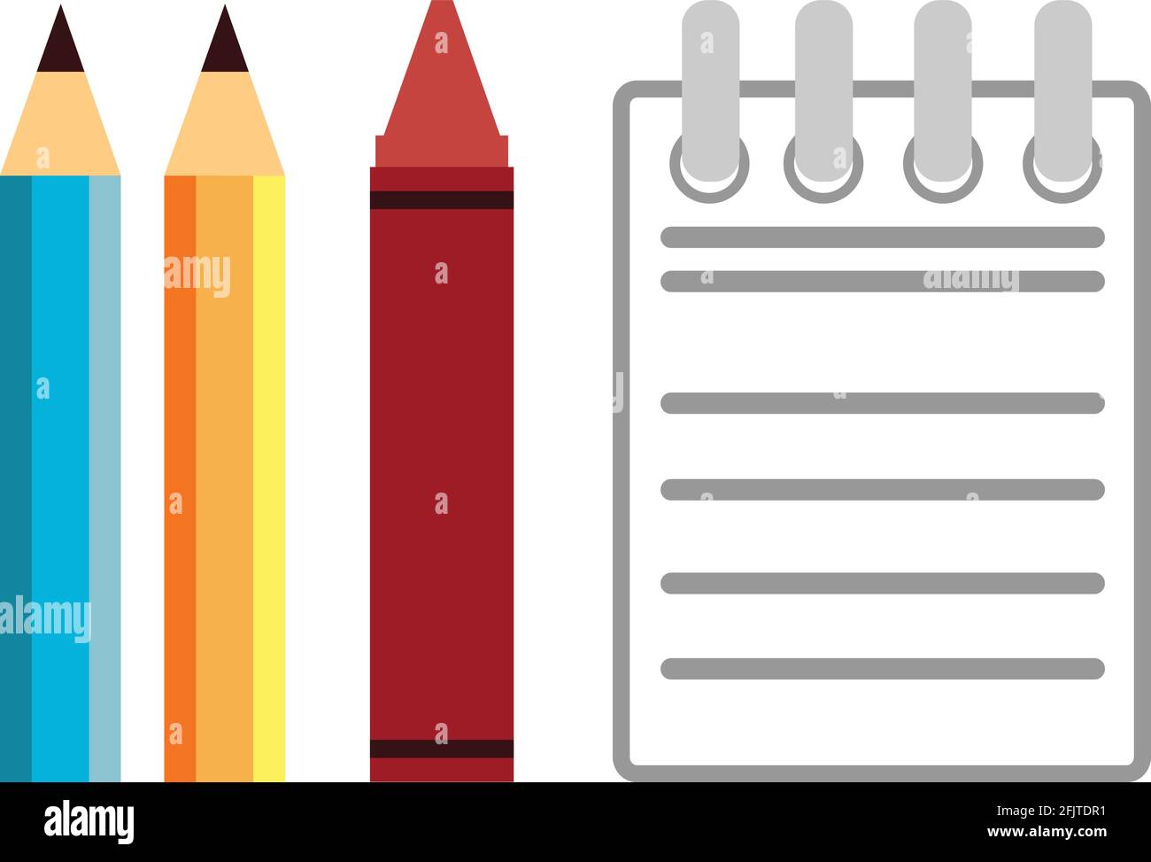 Papeterie crayon crayon crayon Bloc-notes dessin dessin dessin dessin vectoriel Illustration Illustration de Vecteur