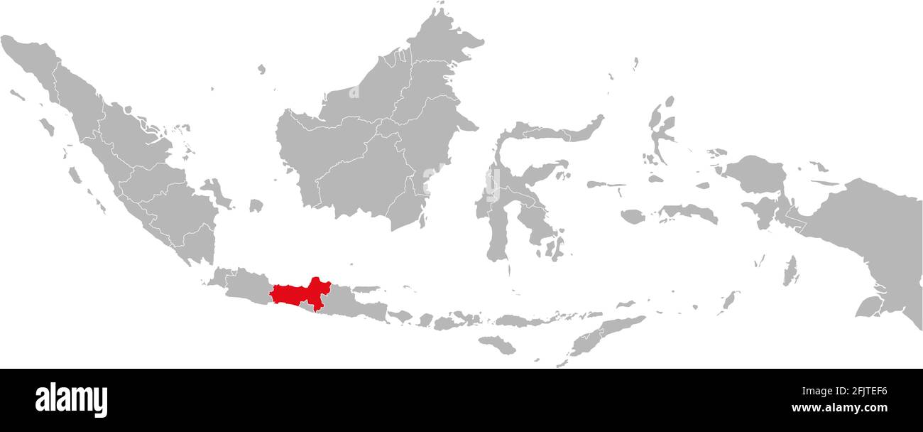Province de Jawa tengah isolée sur la carte de l'indonésie. Arrière-plan gris. Concepts et antécédents professionnels. Illustration de Vecteur
