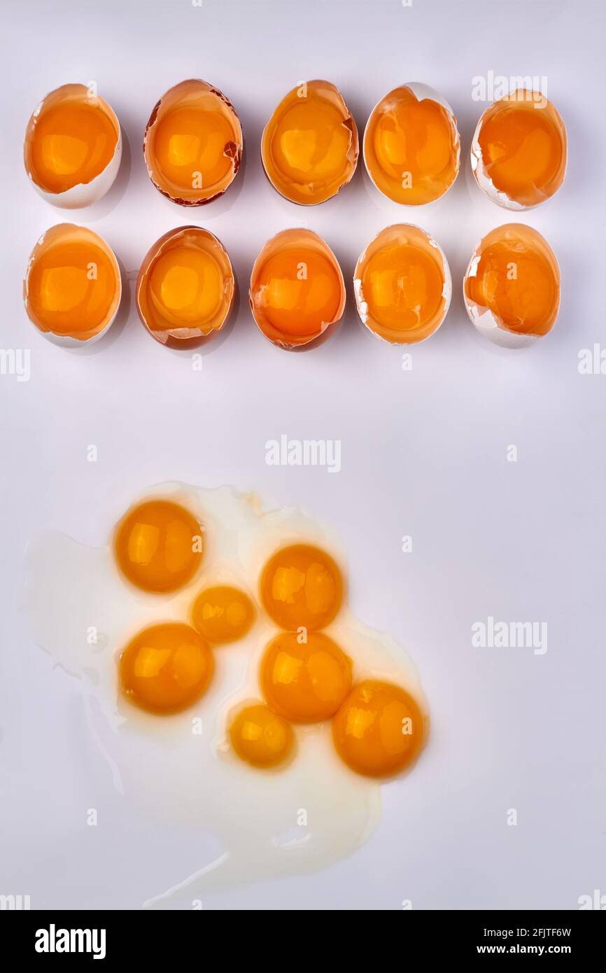 Composition des jaunes d'œufs de poulet. Banque D'Images