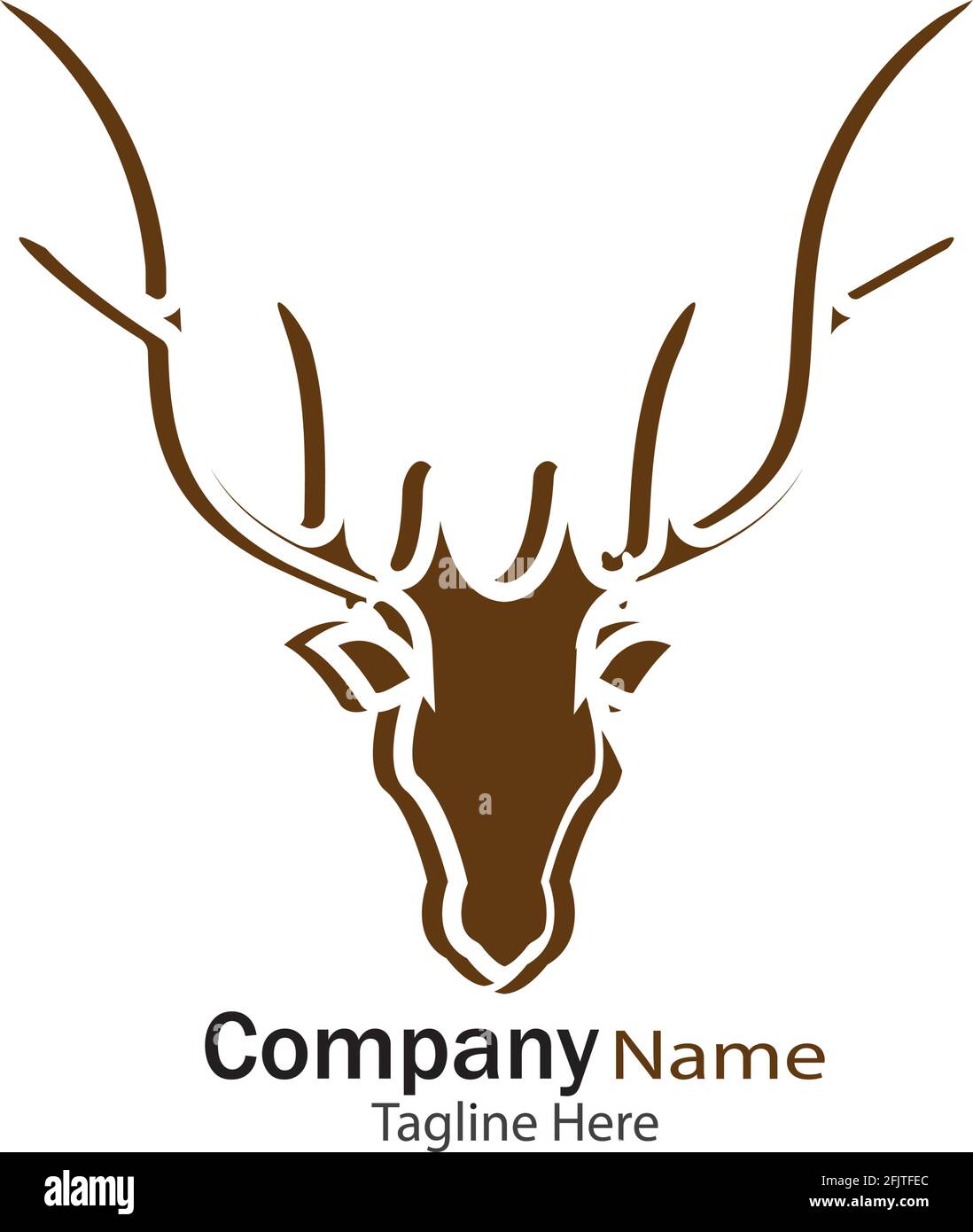 Modèle de logo Deer Head dessin d'illustration d'icône vectorielle Illustration de Vecteur