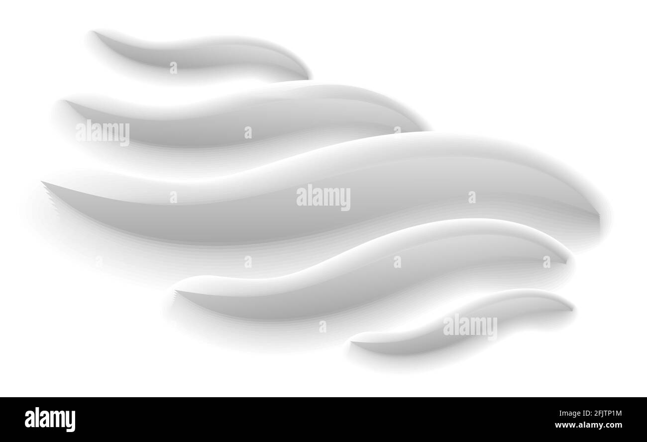 Formes ondulées 3d blanches sur mur blanc, élément 3d réaliste, jeu de lumière et d'ombre, structure de sculpture Illustration de Vecteur