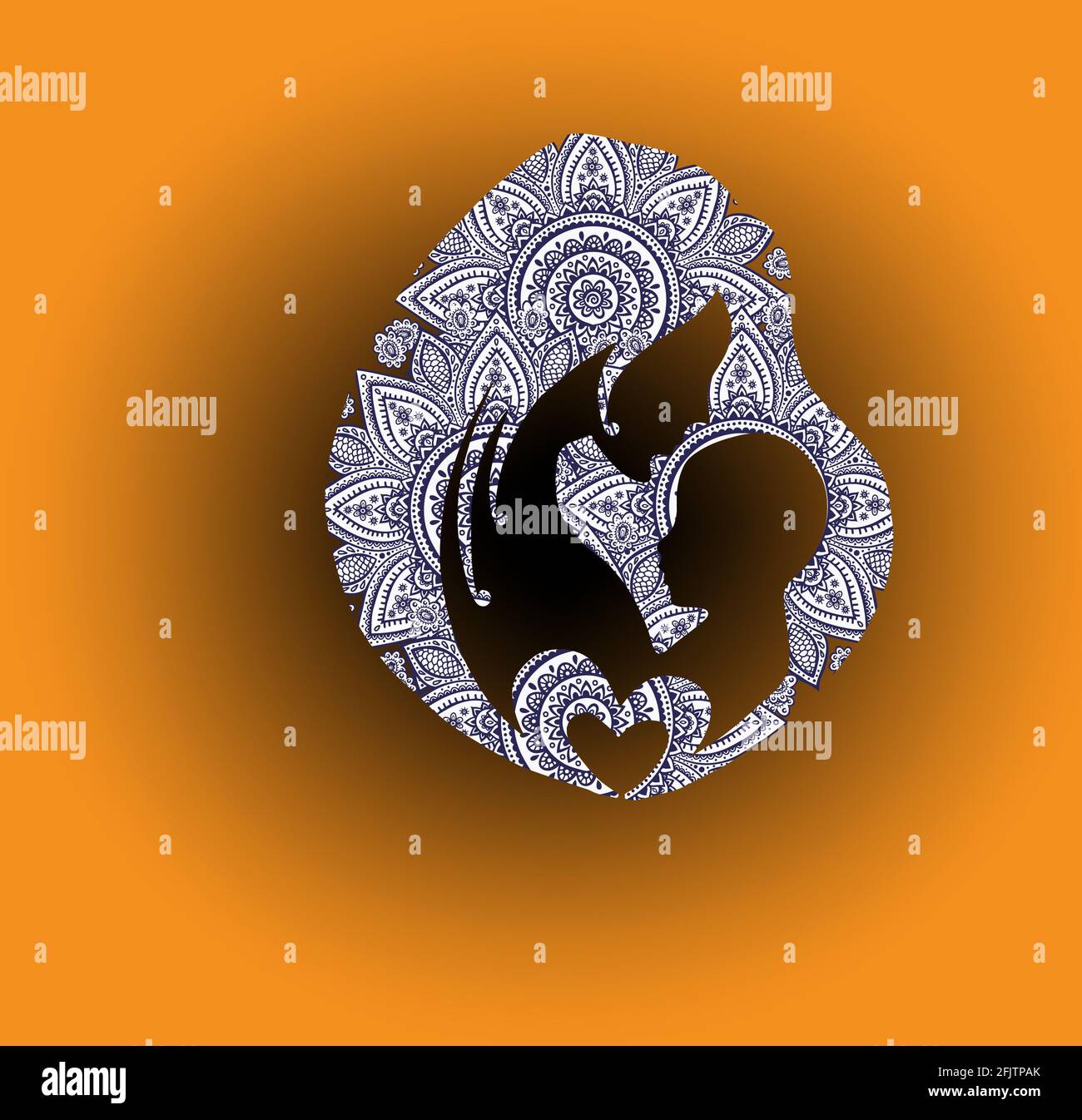 Lettre De Fete Des Meres Heureuse Silhouette D Une Mere Et De Son Enfant Carte De Vœux De Fete Des Meres Amour Maternel Pour Son Bebe Photo Stock Alamy