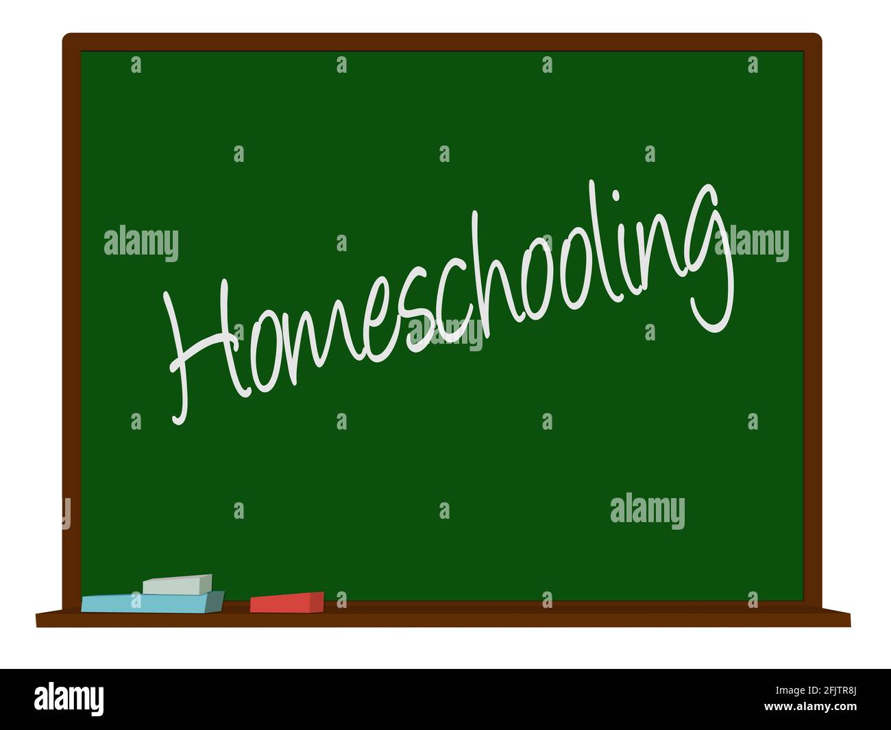 Planche scolaire avec inscription « Homeschooling » Banque D'Images