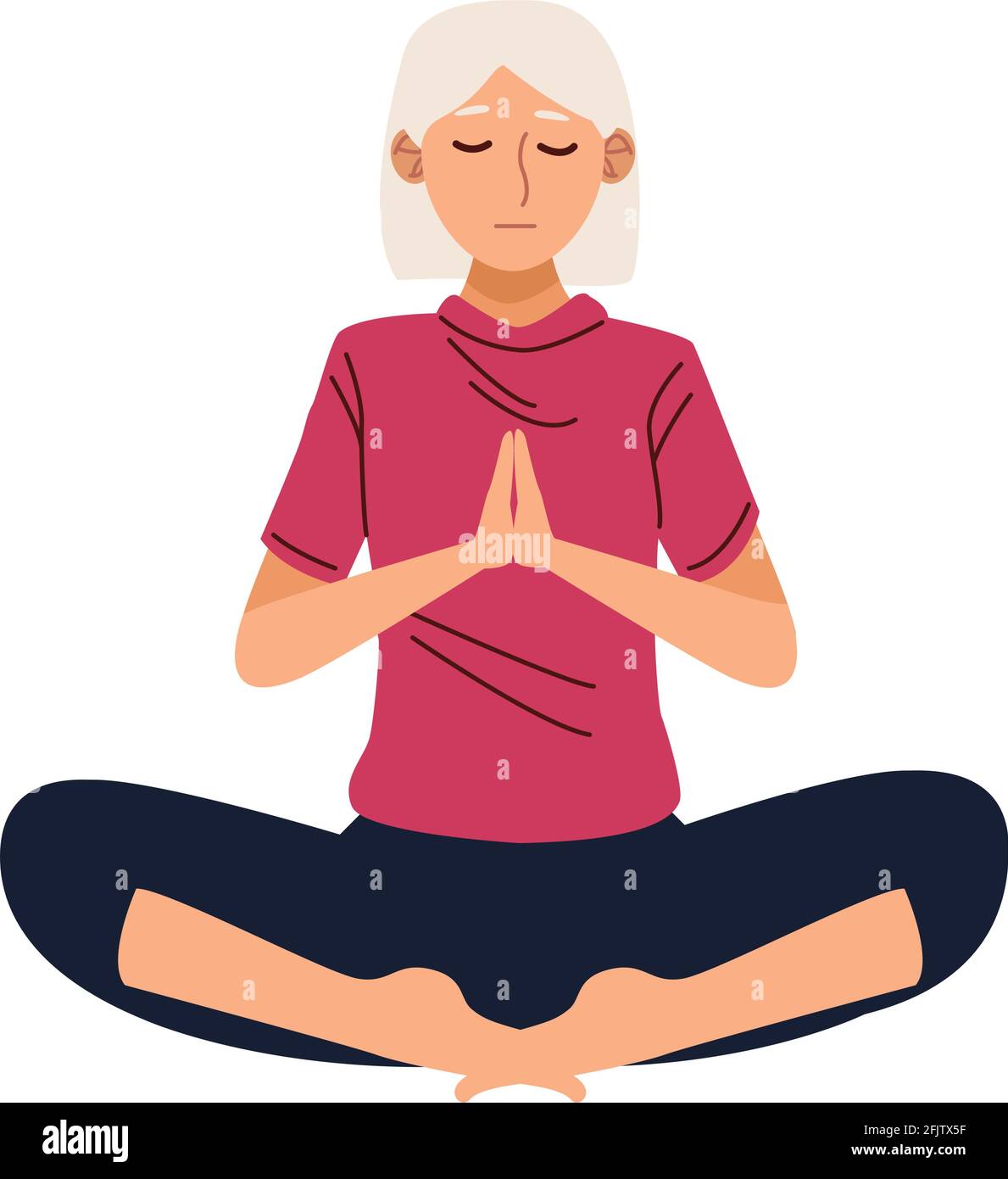 grand-mère pratiquant le yoga Illustration de Vecteur