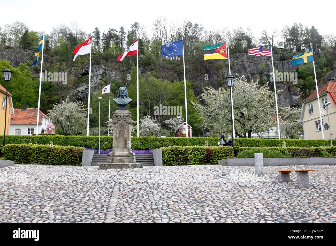 Ville de Gränna, statue de per Brahe. Banque D'Images