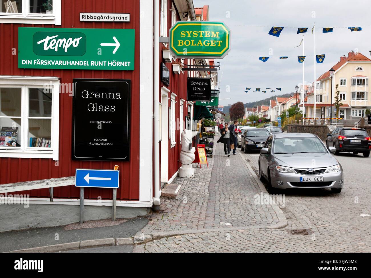 Un magasin Tempo, Gränna, Suède. Banque D'Images