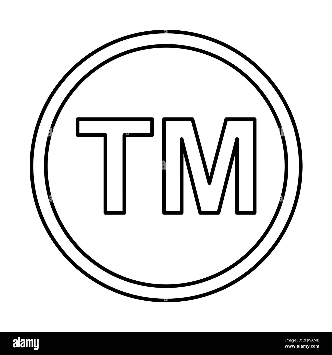 Symbole d'icône de marque. TM marque vecteur loi noire . Illustration de Vecteur