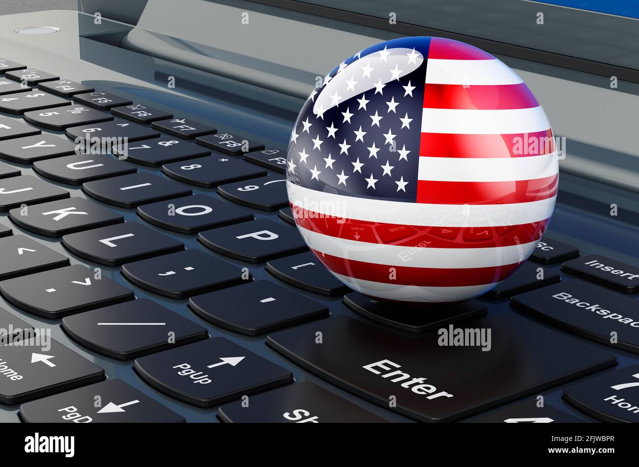 Drapeau des États-Unis sur le clavier de l'ordinateur portable. Commerce en  ligne, e-éducation, shopping aux Etats-Unis concept. Rendu 3D Photo Stock -  Alamy
