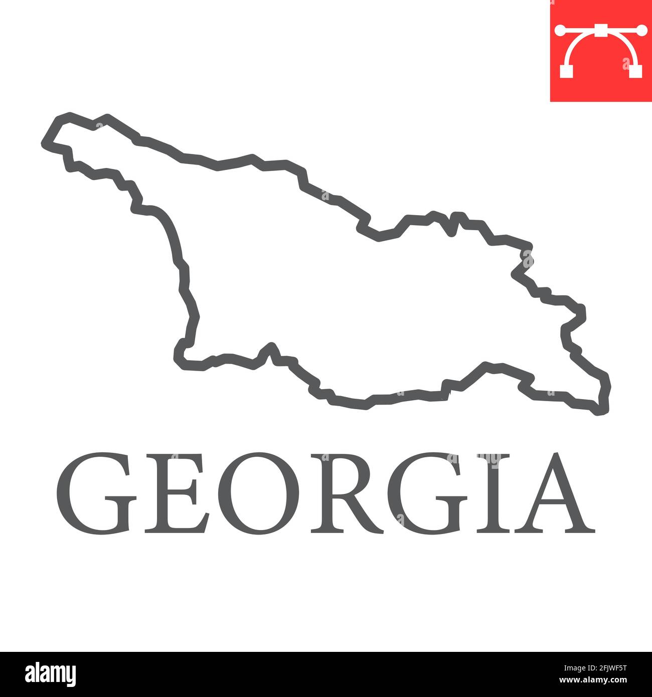 Carte de l'icône de la ligne de Géorgie Illustration de Vecteur