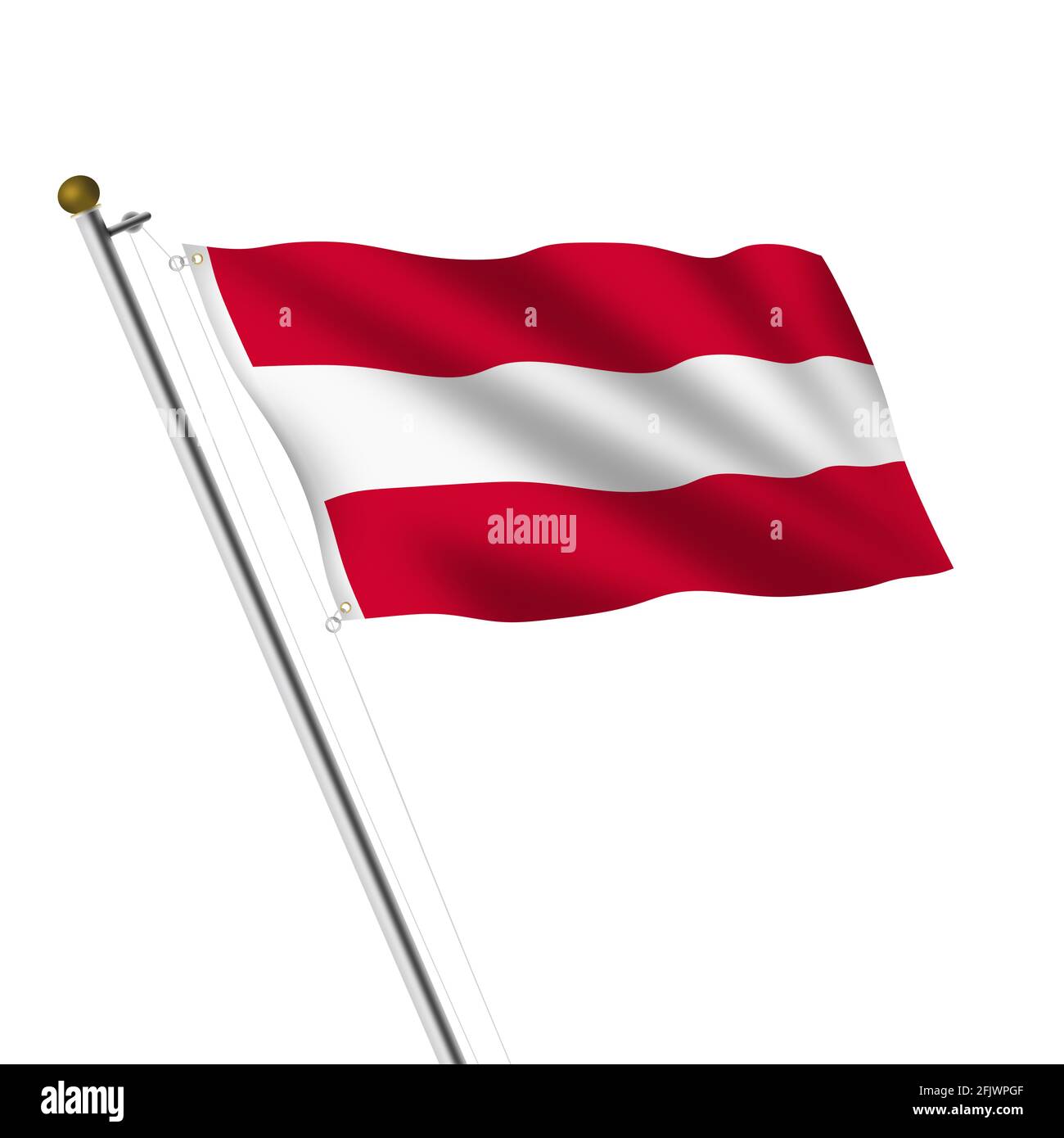 Autriche Flagpole 3d illustration sur blanc avec masque Banque D'Images