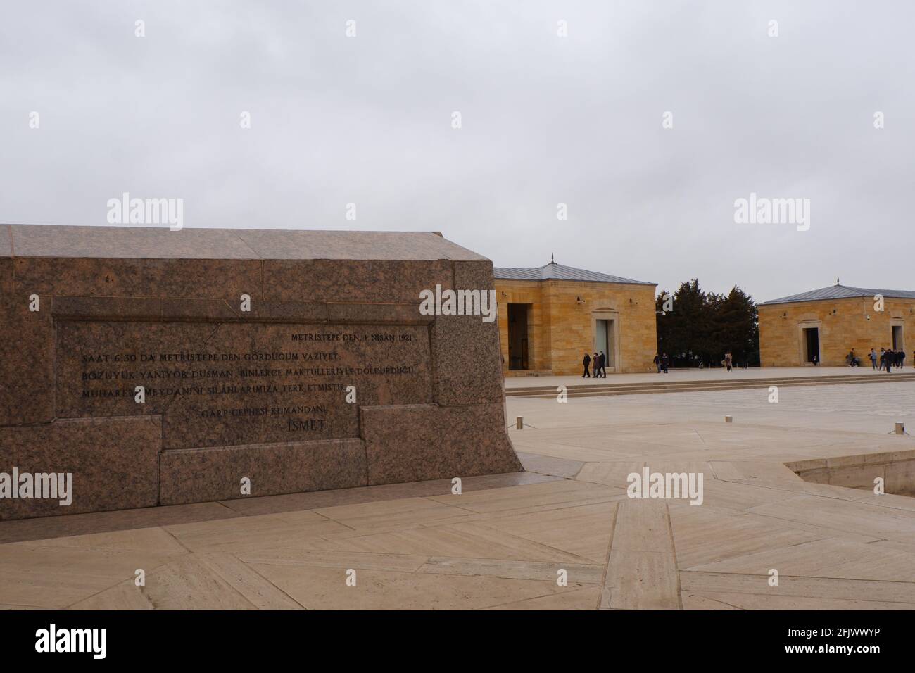 Tombe d'Ismet Inonu que sa lettre à Ataturk écrit sur elle située à Anıtkabir (Mausolée d'Atatürk) - Ankara Banque D'Images