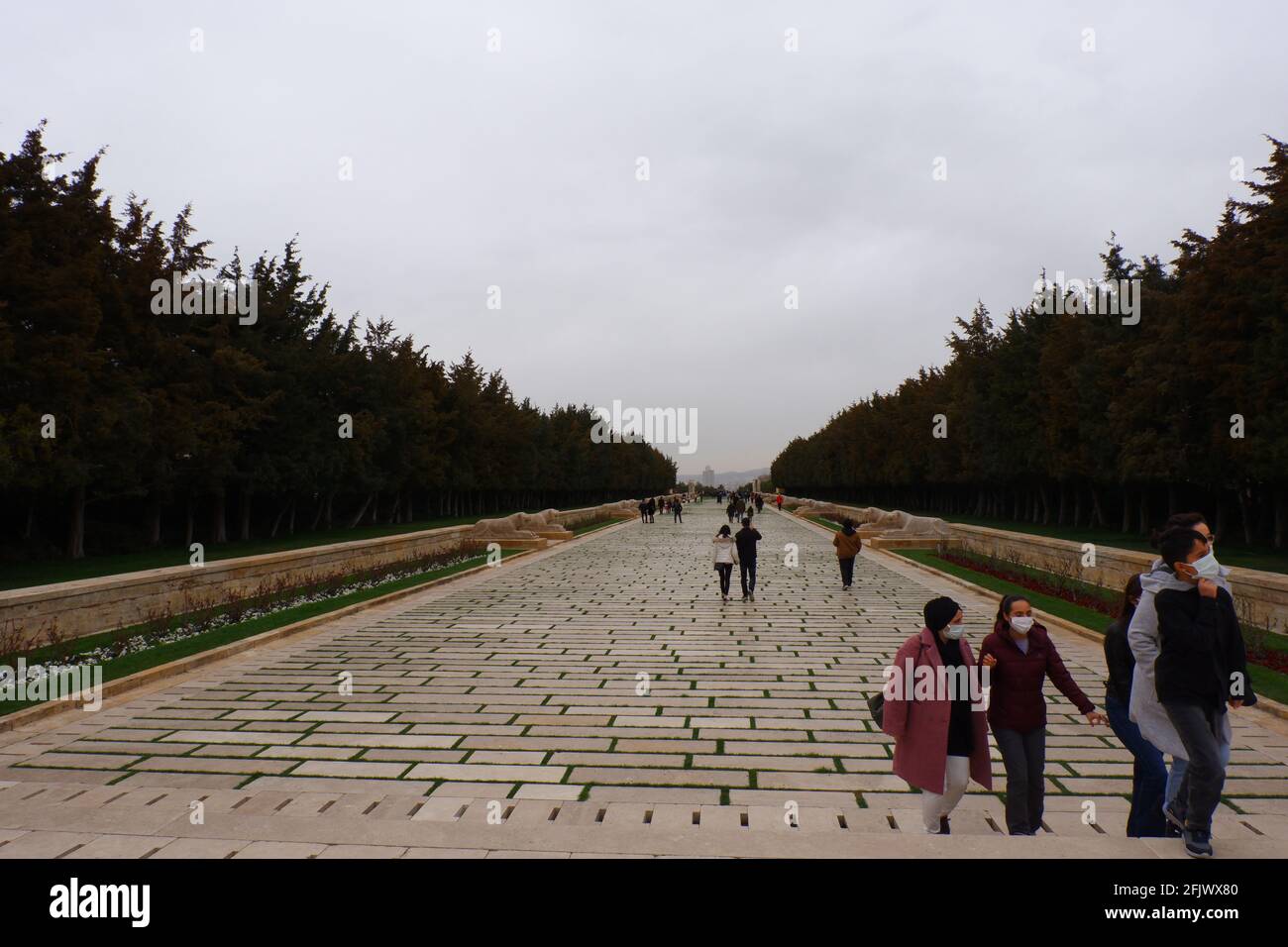 Route des Lions; chemin de cérémonie à Anıtkabir (Mausolée d'Atatürk) - Ankara Turquie Banque D'Images