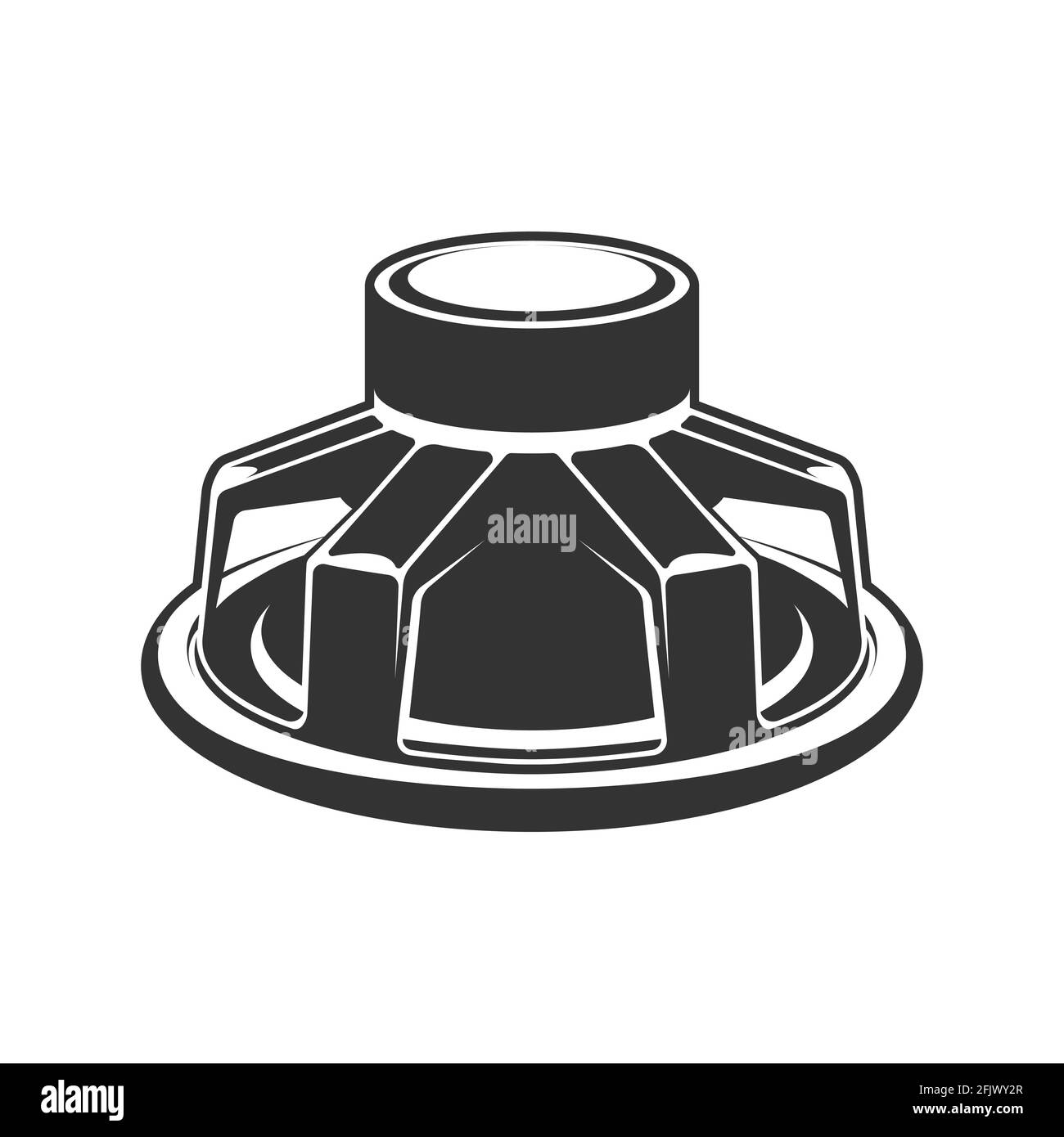 Icône de haut-parleur audio. Haut-parleur d'extrêmes graves pour voiture. Illustration de Vecteur