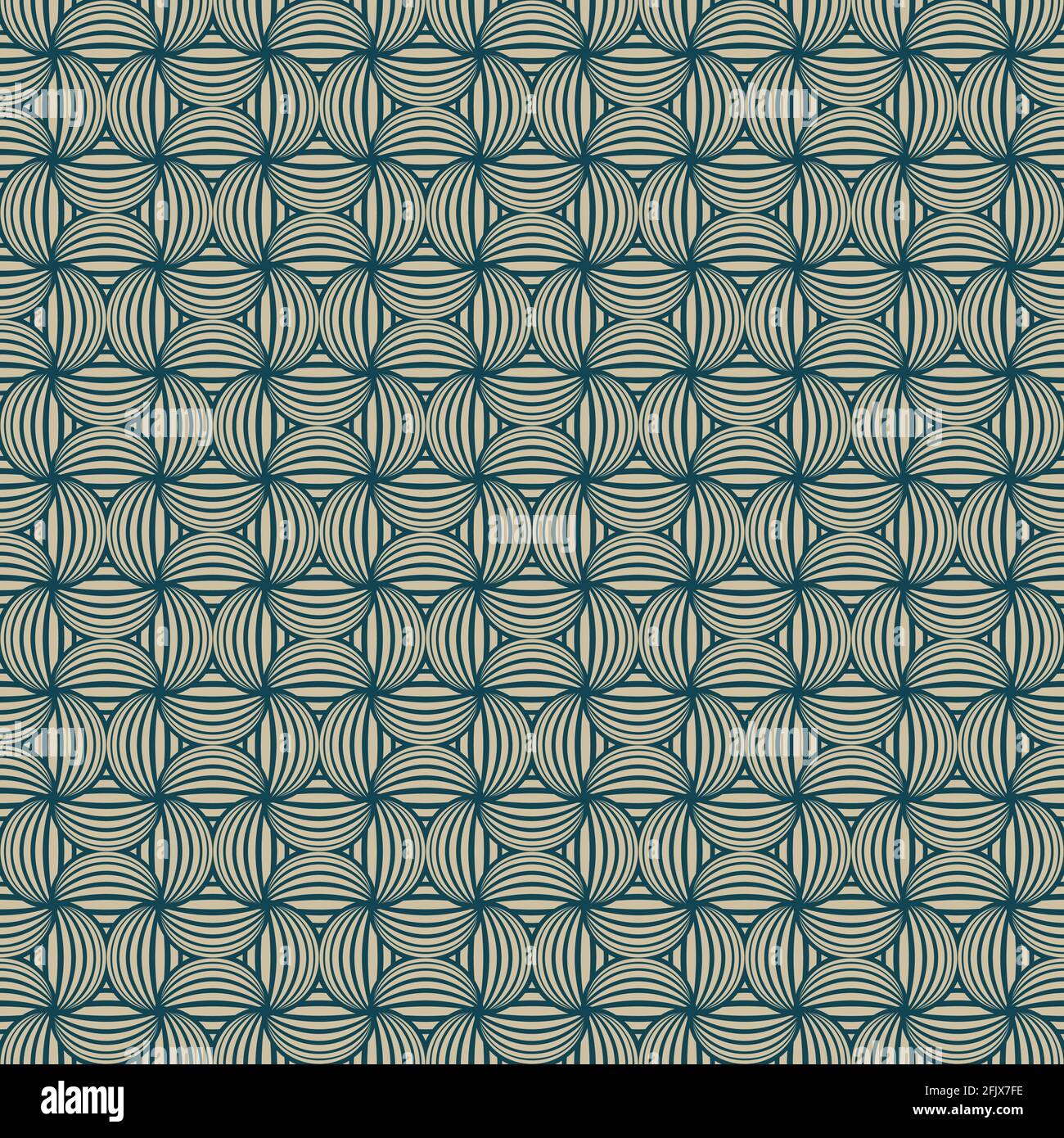 L'arrière-plan du motif d'intersection des vagues sans couture art déco Illustration de Vecteur