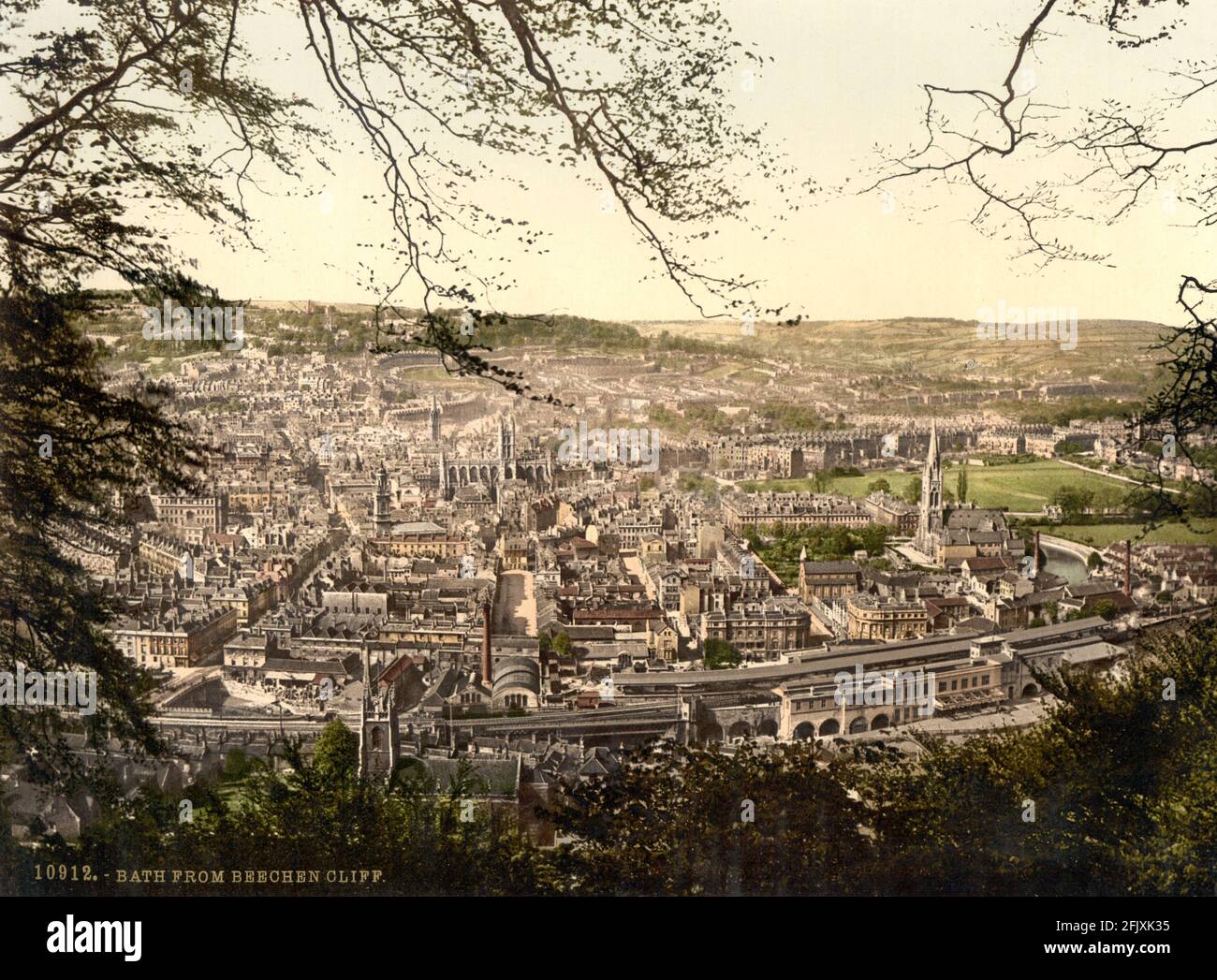 Une vue sur le bain de l'aubéro de Beechen Cliff , Somerset vers 1890-1900 Banque D'Images