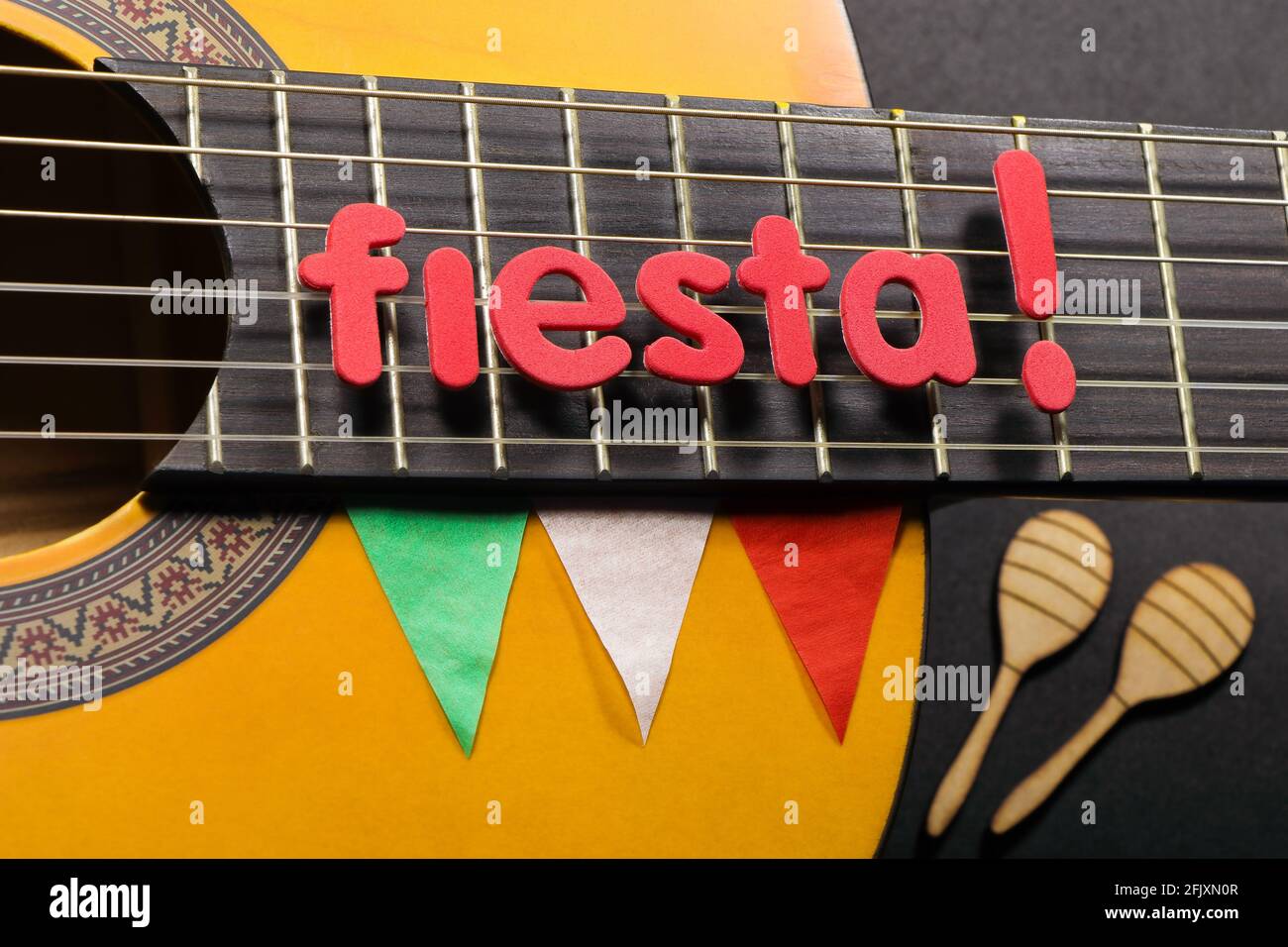 Thème Fiesta Classic Guitar Cinco de Mayo Banque D'Images