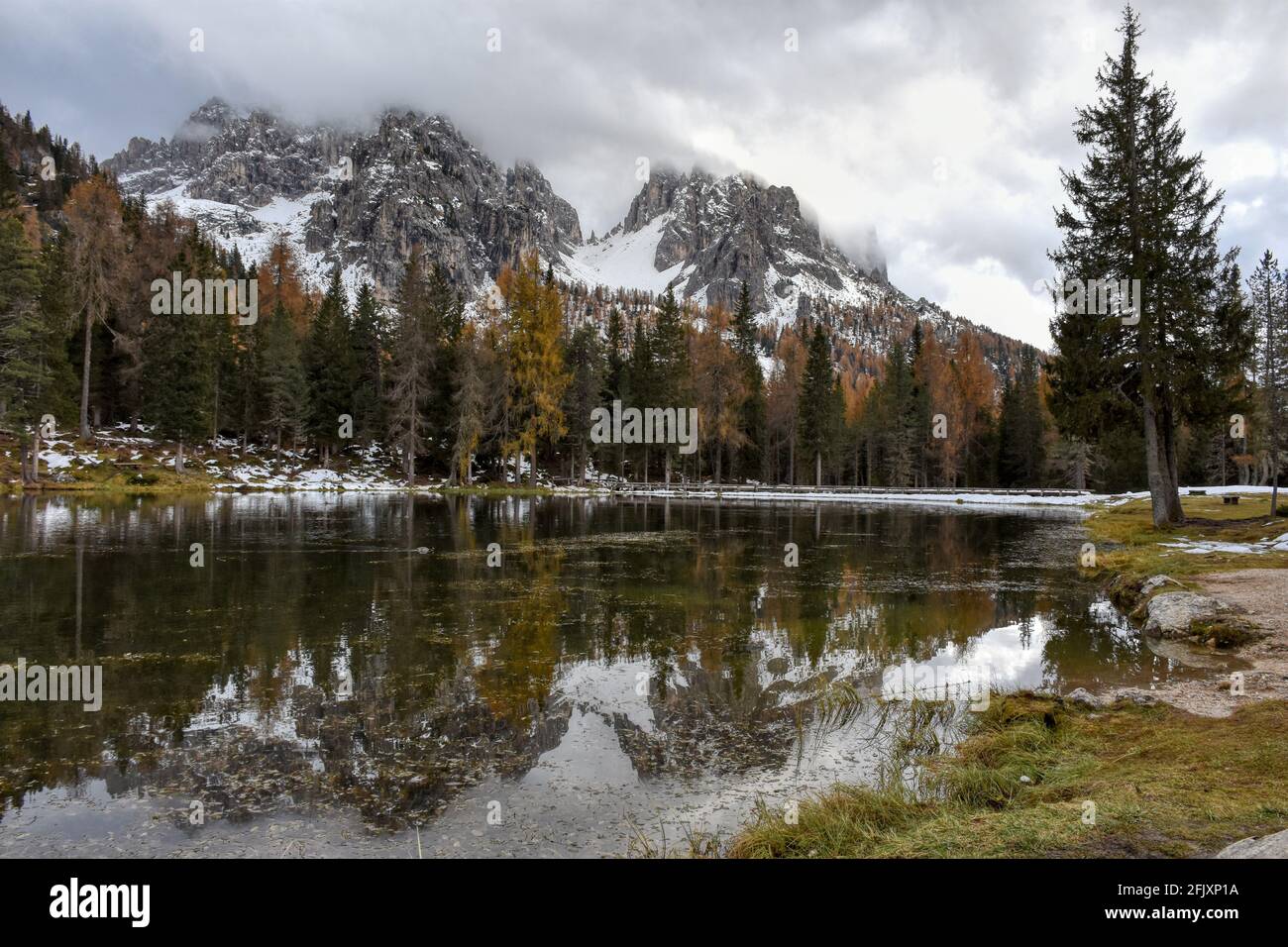 Zinnen, 3 Zinnen, Italie, Belluno, Südtirol, hiver, Herbst, See, Bergsee, Alpen, Lago d'Antorno, Antorno, Antornosee, Bergsee, Späth Banque D'Images