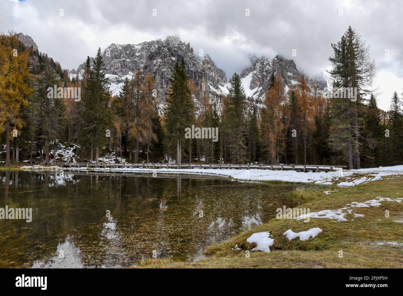 Zinnen, 3 Zinnen, Italie, Belluno, Südtirol, hiver, Herbst, See, Bergsee, Alpen, Lago d'Antorno, Antorno, Antornosee, Bergsee, Späth Banque D'Images