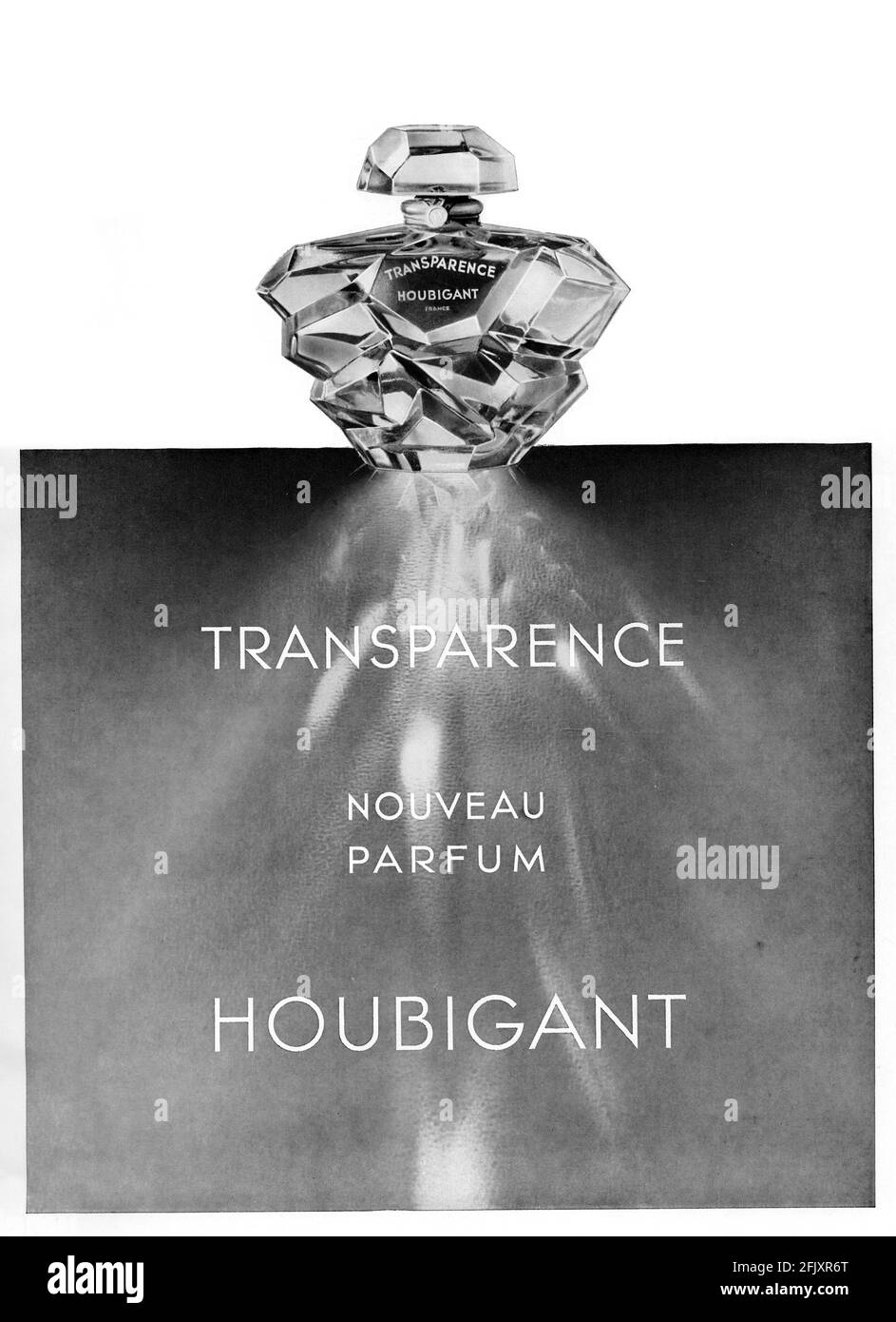 Publicité Vintage French parfum 'transparence by Houbigant' (qualité poster A3+, 600 dpi) Banque D'Images