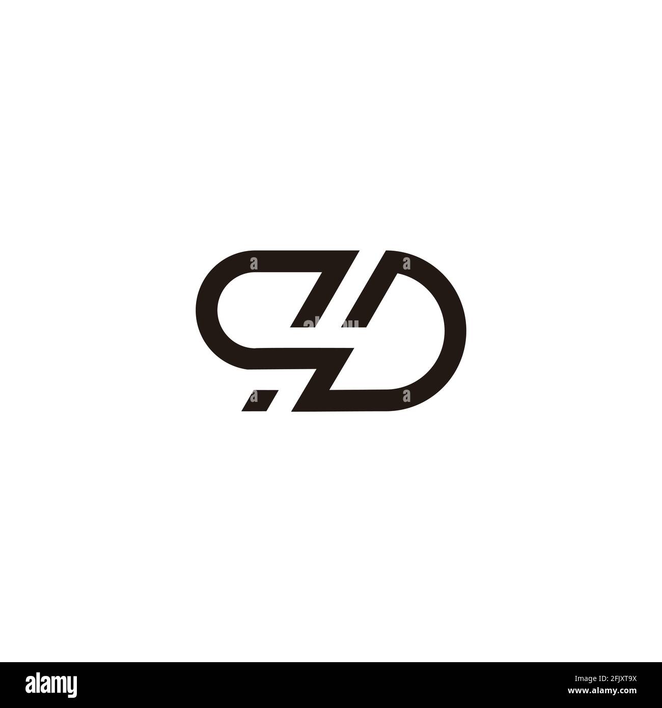 lettre abstraite qd simple géométrique linéaire plat logo vecteur Illustration de Vecteur