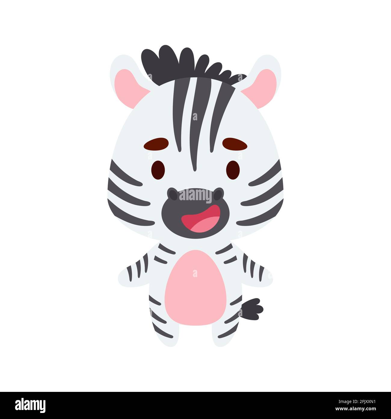 Joli Petit Zebre Sur Fond Blanc Personnage Animal De Dessin Anime Pour Les Cartes D Enfants Douche De Bebe Invitation D Anniversaire Interieur De Maison Enfant De Couleur Vive Image Vectorielle Stock Alamy