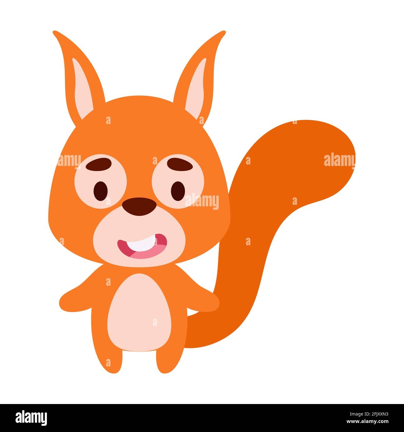 Mignon Petit Ecureuil Sur Fond Blanc Personnage Animal De Dessin Anime Pour Les Cartes D Enfants Douche De Bebe Invitation D Anniversaire Interieur De Maison Ch De Couleur Vive Image Vectorielle Stock Alamy