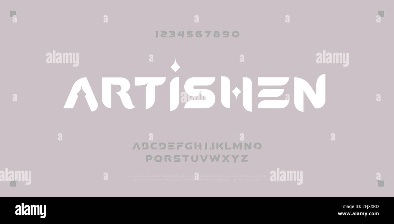 Abstrait élégant police caractères alphabet type design ensemble. Concept de style classique et contemporain royal avec illustration à vecteur numérique Illustration de Vecteur