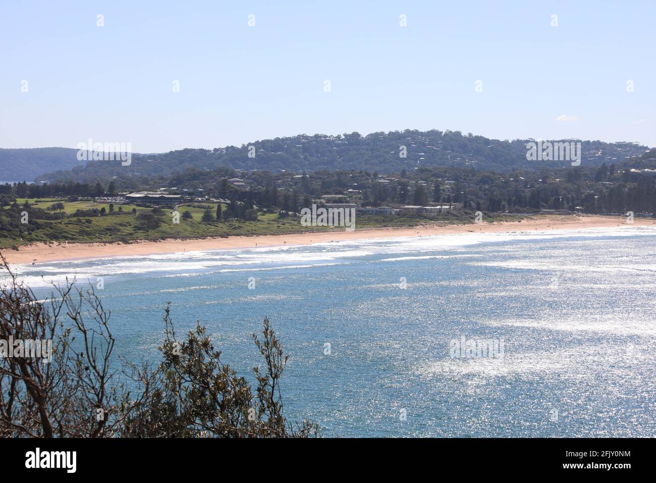 Mona Vale Beach, Sydney, Nouvelle-Galles du Sud, Australie, vue depuis Turimetta Head Banque D'Images