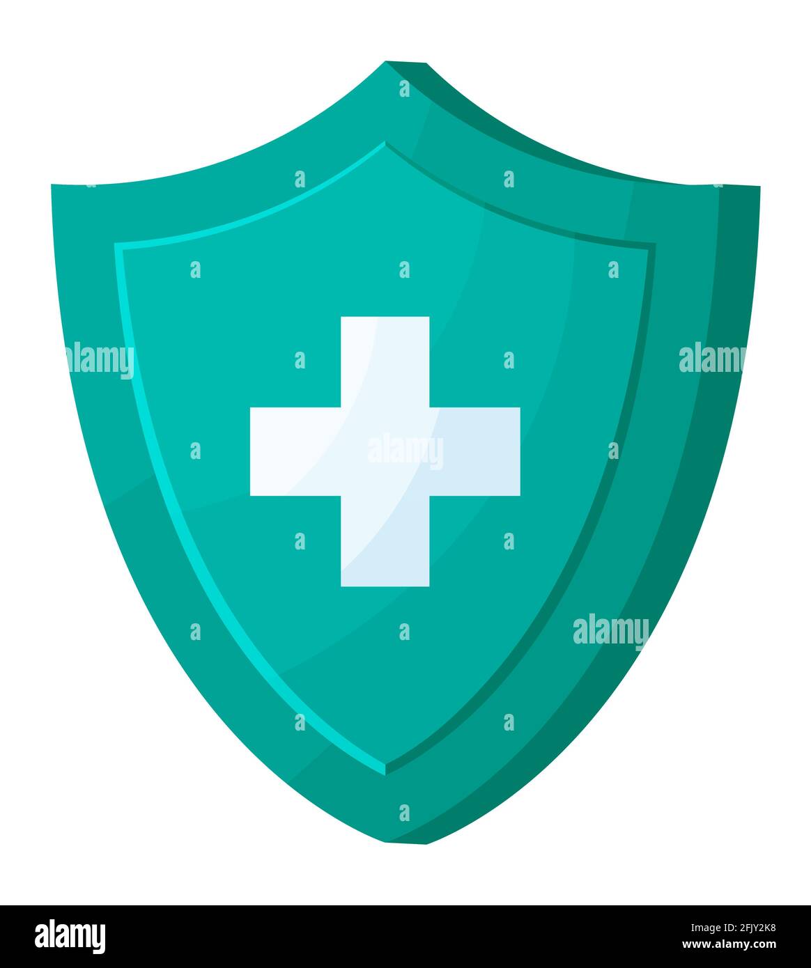 Protection médicale avec Croix de santé. Illustration de Vecteur