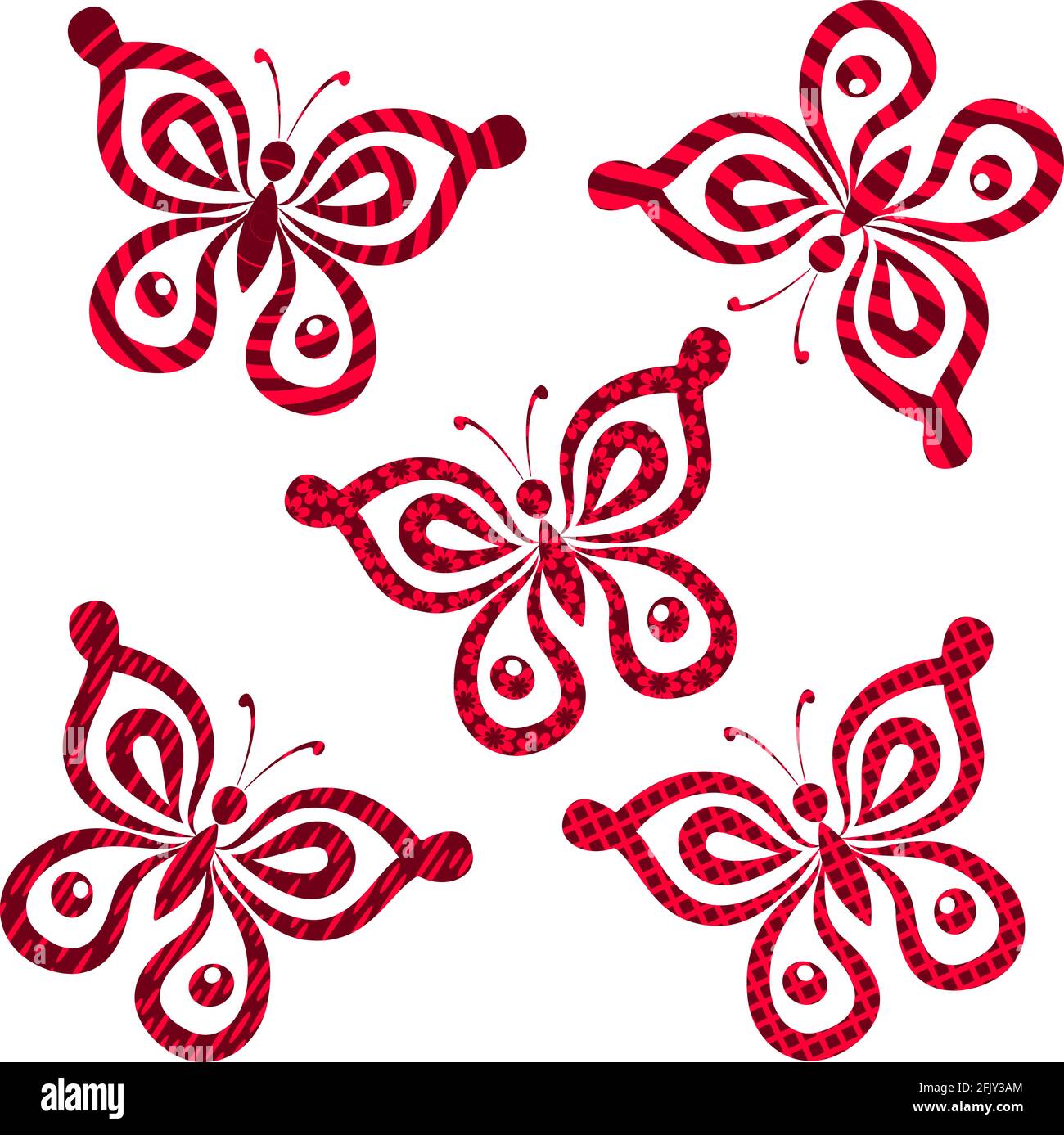 Papillons avec motif Illustration de Vecteur