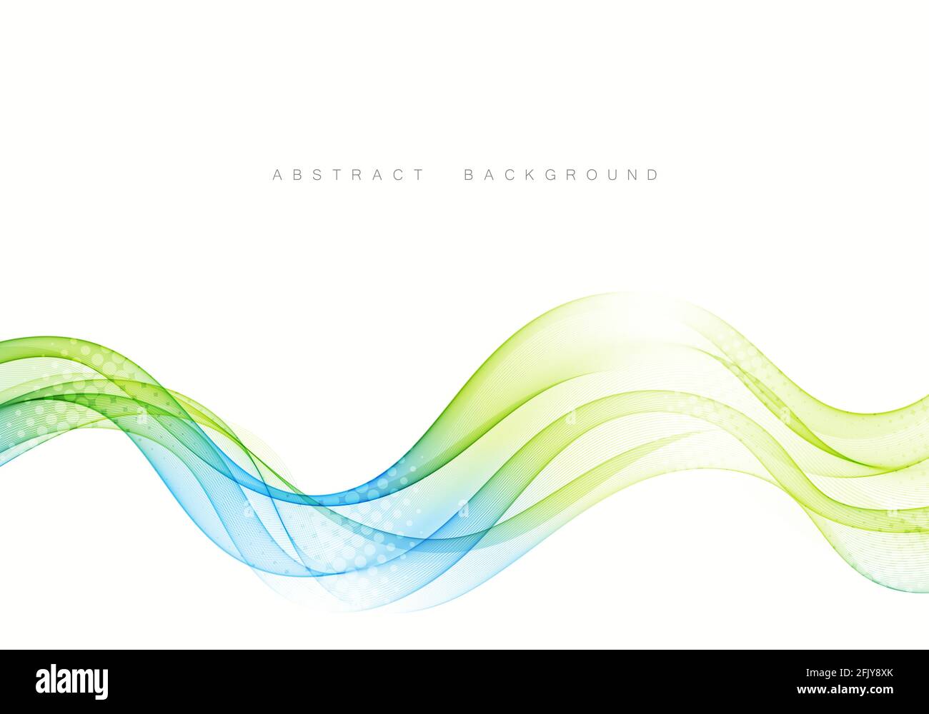 Résumé fond d'onde vert et bleu flux d'onde Illustration de Vecteur