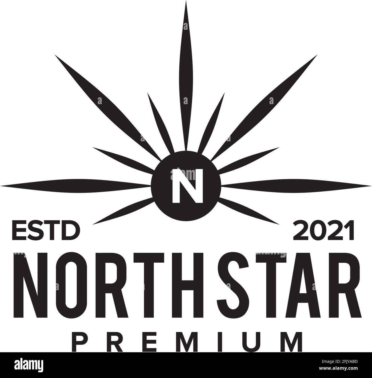 Modèle vectoriel avec logo North Star Illustration de Vecteur