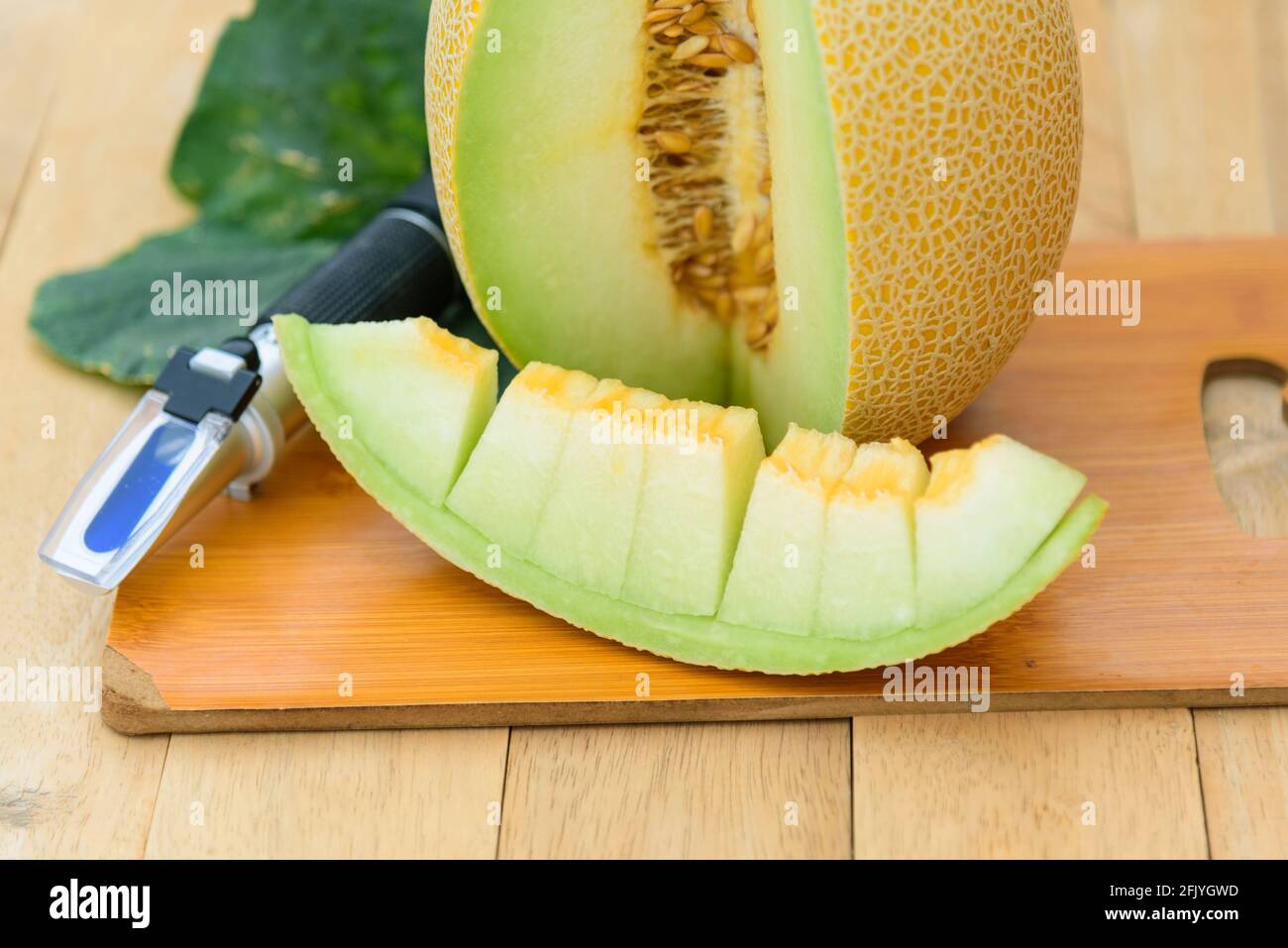 Melons jaune de galia Banque de photographies et d’images à haute