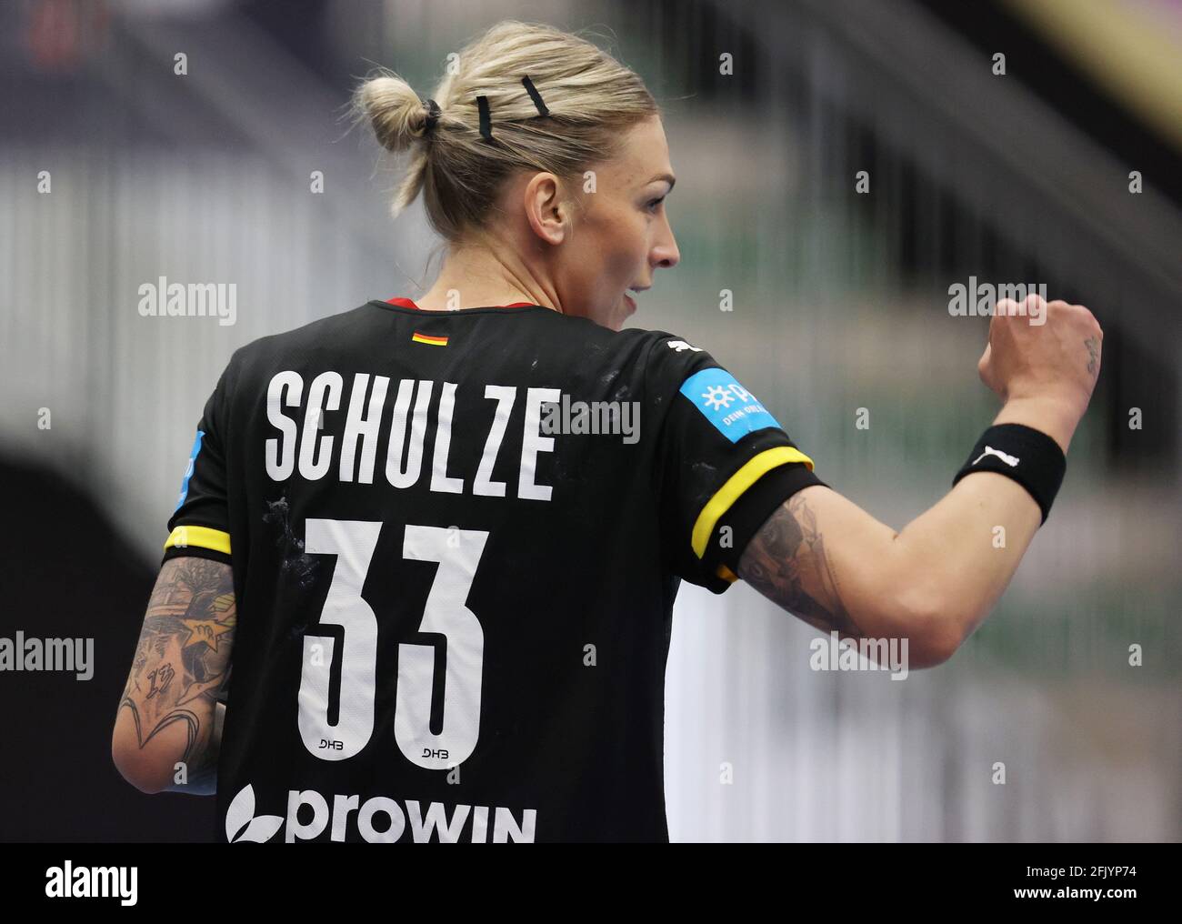 Firo: 04/20/2021 Handball: Women LV§nderspiel WM qualification DHB femmes équipe nationale Allemagne - Portugal Luisa Schulze, GER, jubilation | utilisation dans le monde entier Banque D'Images