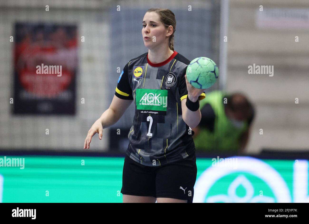 Firo: 04/20/2021 Handball: Femmes LV§nderspiel WM qualification DHB femmes équipe nationale Allemagne - Portugal action individuelle, GER, Marlene Zapf | usage dans le monde entier Banque D'Images