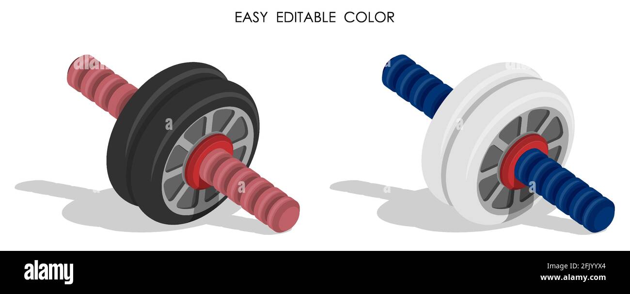 roue sport ab réaliste pour l'entraînement de presse. Un style de vie sain, des sports en salle de gym et à la maison. Vecteur dans le dessin animé Illustration de Vecteur