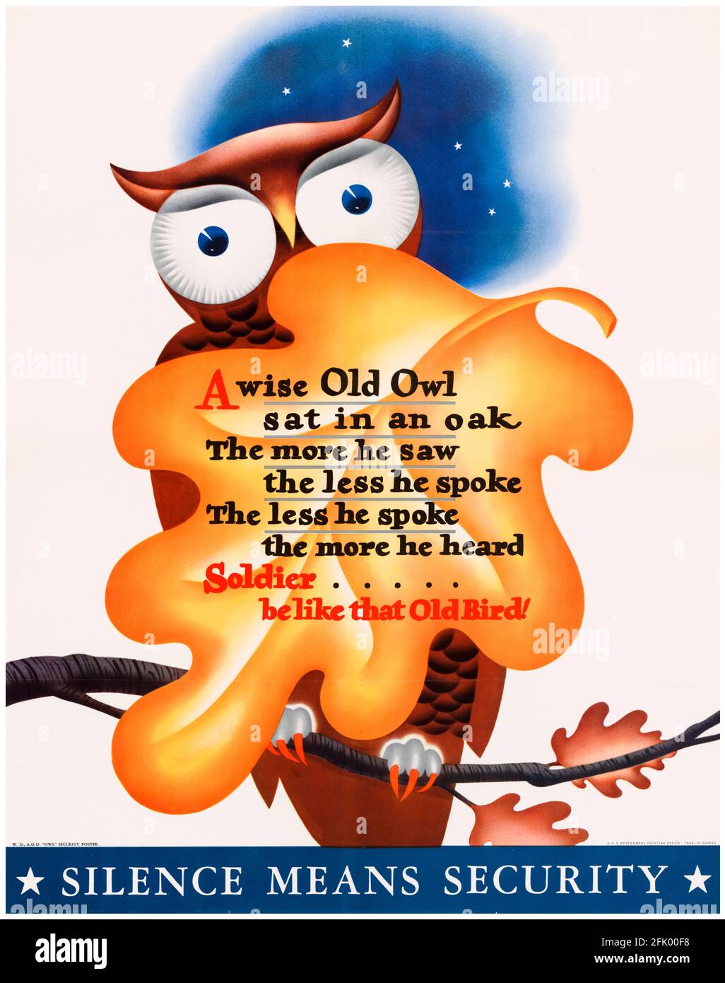 American, Silence signifie Security: Cariness Talk, WW2 public information Poster, 1942-1945 Banque D'Images
