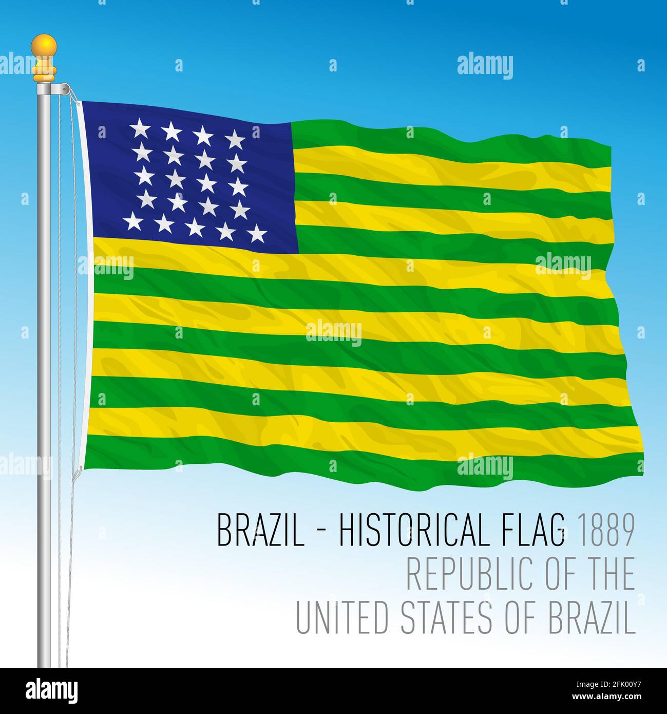 Brésil 1889, drapeau historique, illustration vectorielle Illustration de Vecteur