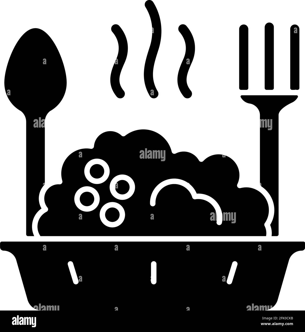 Bol de bouillie à emporter, icône en glyphe noir Illustration de Vecteur