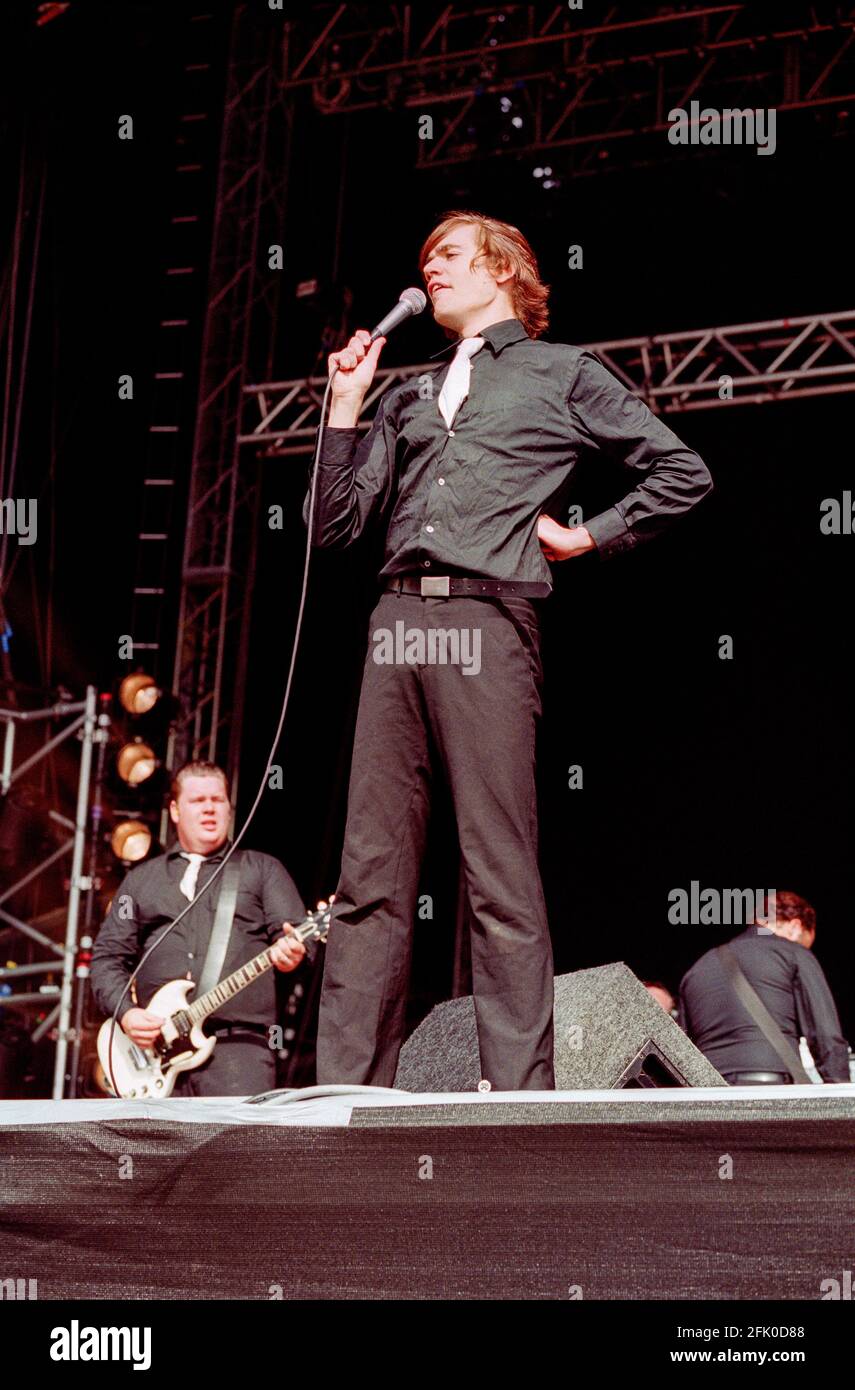 Les ruches se sont performances au T in the Park Festival 2002, Balado, Kinross, Écosse. Banque D'Images