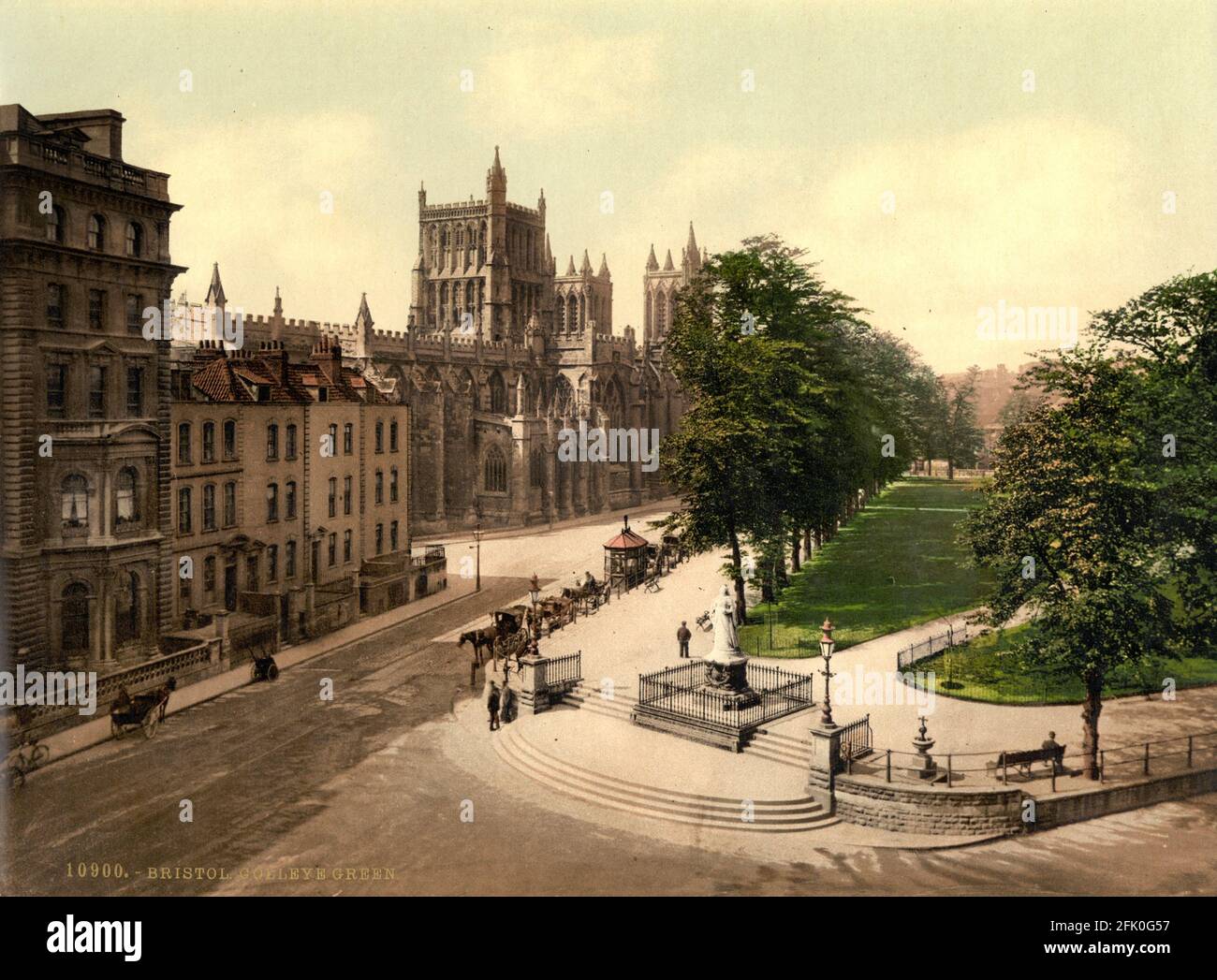College Green, Bristol vers 1890-1900 Banque D'Images