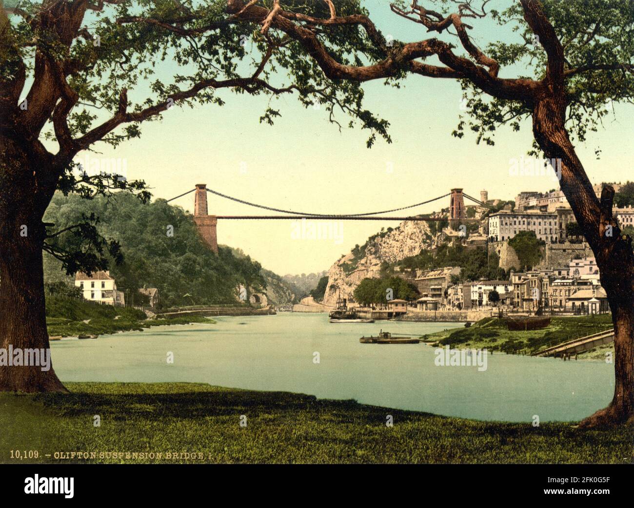Pont suspendu de Clifton près de Bristol vers 1890-1900 Banque D'Images