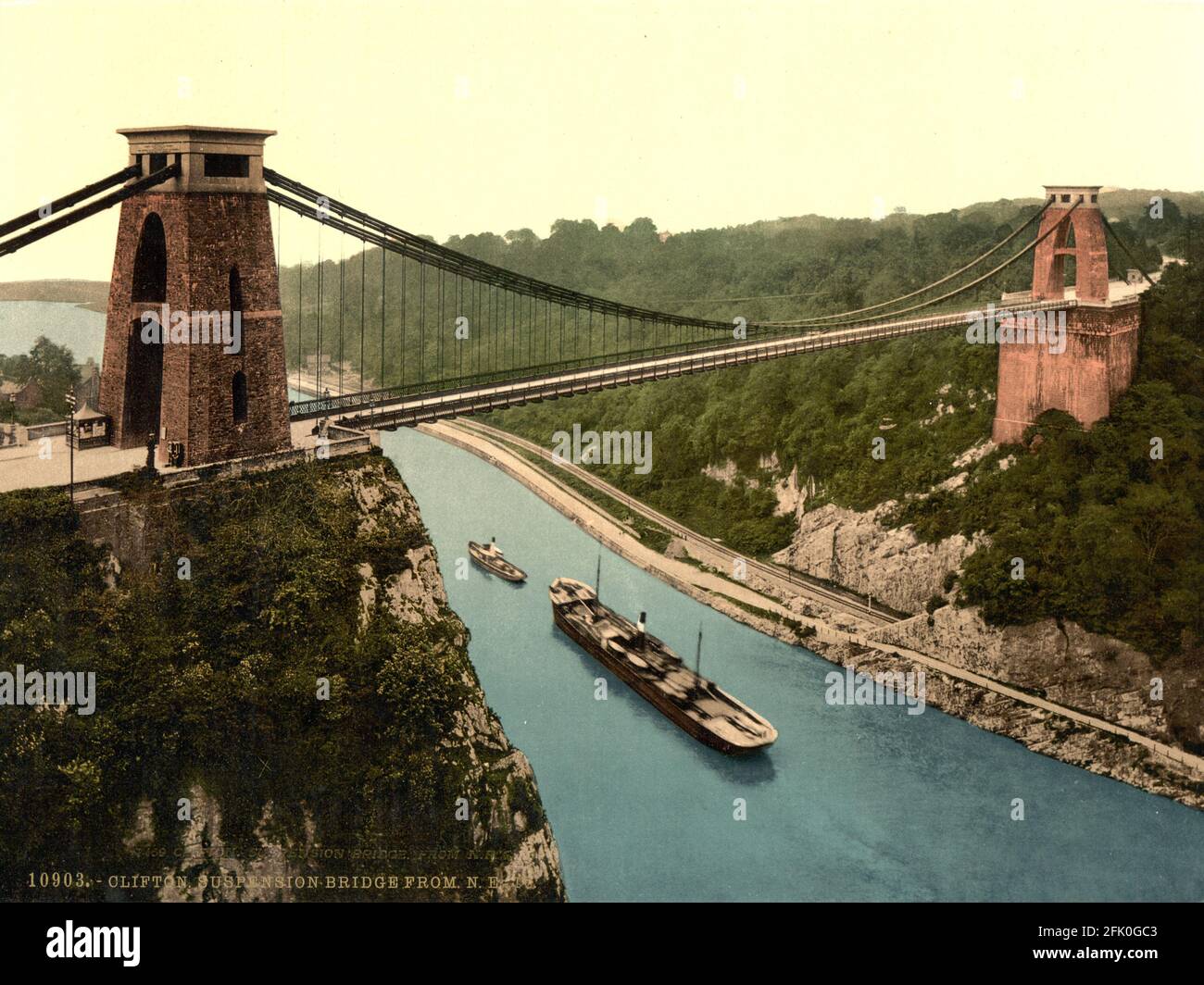 Pont suspendu de Clifton près de Bristol vers 1890-1900 Banque D'Images