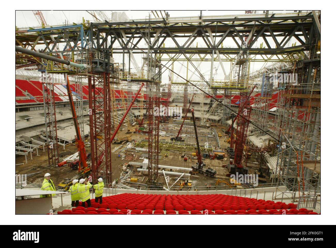 Le stade New Wembley sous le constructeur David Sandison 14/10/2005 Banque D'Images