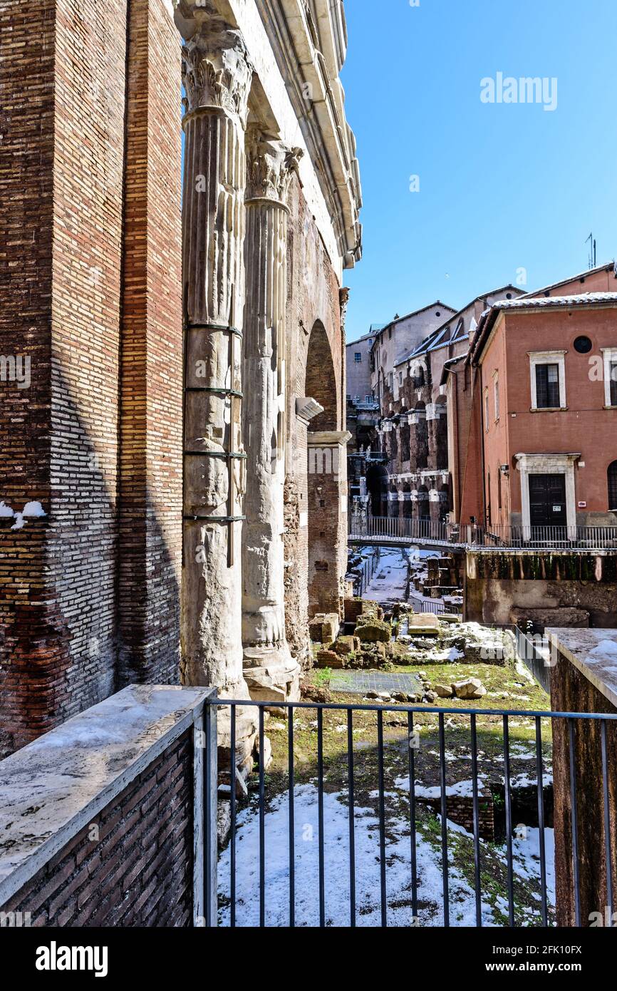 Théâtre Marcello, Ghetto juif, Portico d'Ottavia, Rome; Lazio; Italie ; Europe Banque D'Images