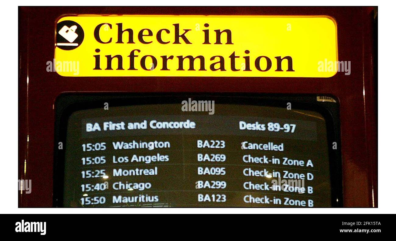 Le vol BA 223 à Washington a été retardé pour des raisons de sécurité À Heathrow, pic David Sandison 2/1/2004 Banque D'Images