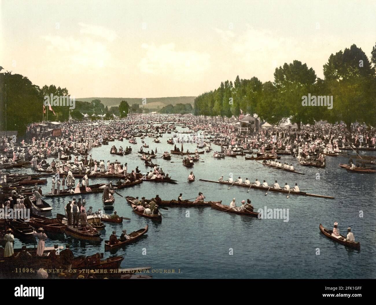 La régate et course royale de Henley, sur la Tamise vers 1890-1900 Banque D'Images